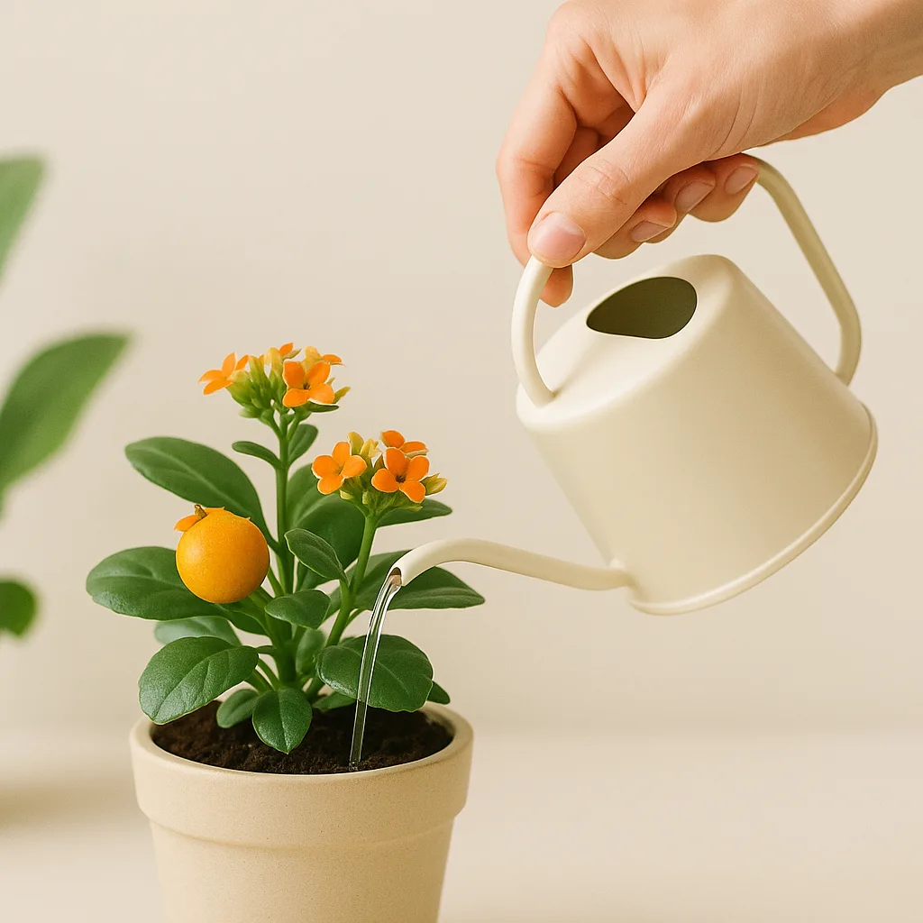 Aplicação da mistura natural na planta