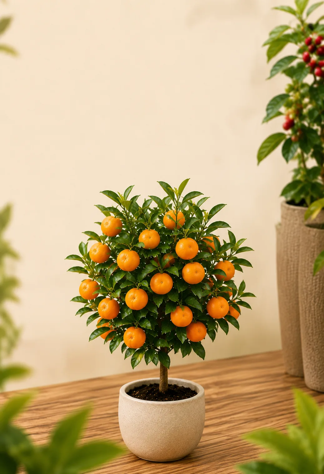 Pé de frutífera em vaso, saudável mas com potencial de produzir muito mais