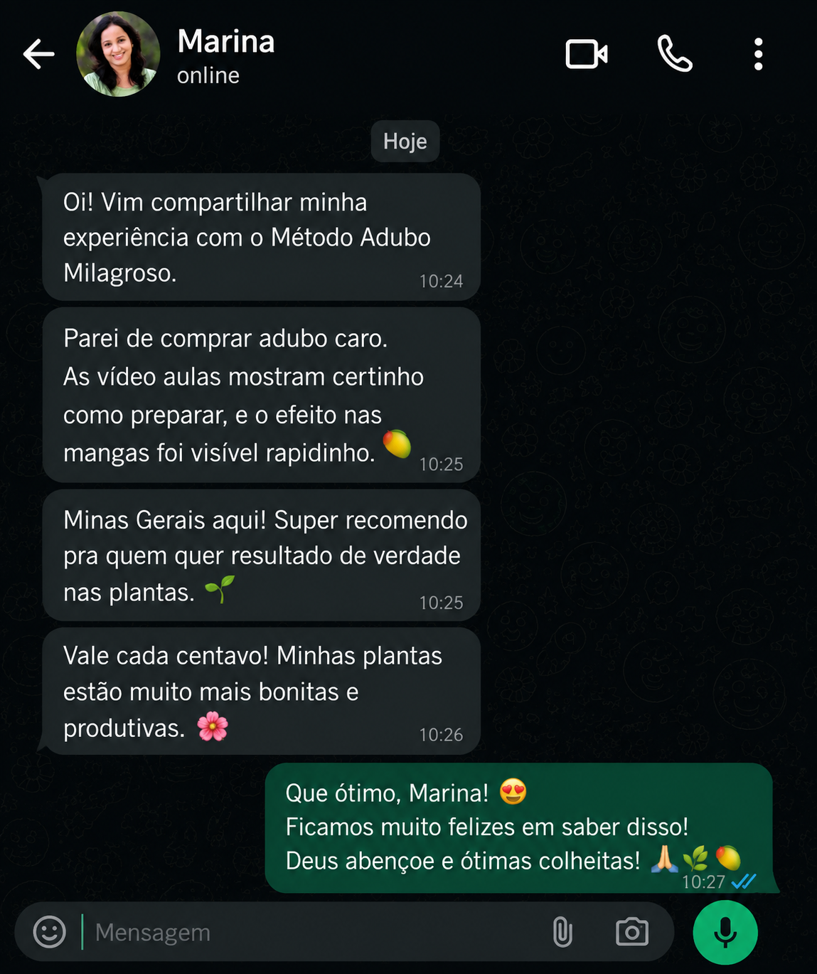 Depoimento de aluno