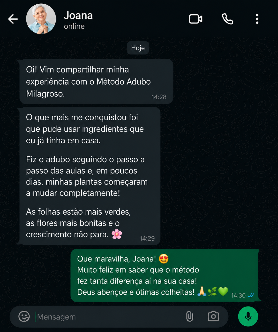Depoimento de aluno